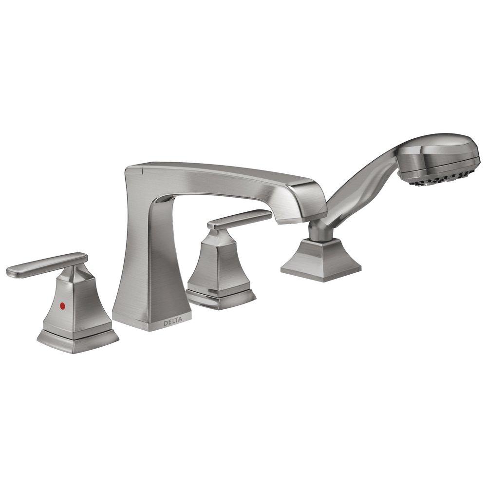 Delta Faucet Stainless Two Handle Roman Tub Faucet Trim Only 