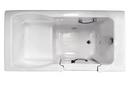60 x 36 in. 10-Jet Acrylic Rectangle Alcove Whirlpool Bathtub with Left Drain and Manual On or Off in White