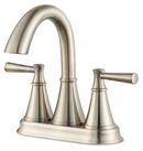 Centerset Bathroom Sink Faucet with Double Lever Handle in Brushed Nickel