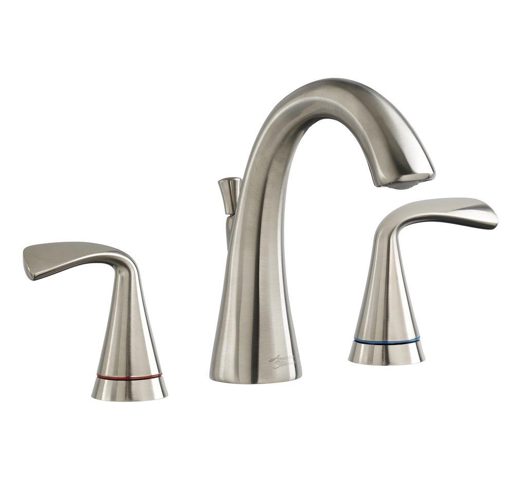American Standard Brushed Nickel Two Handle Widespread Bathroom Sink Faucet 