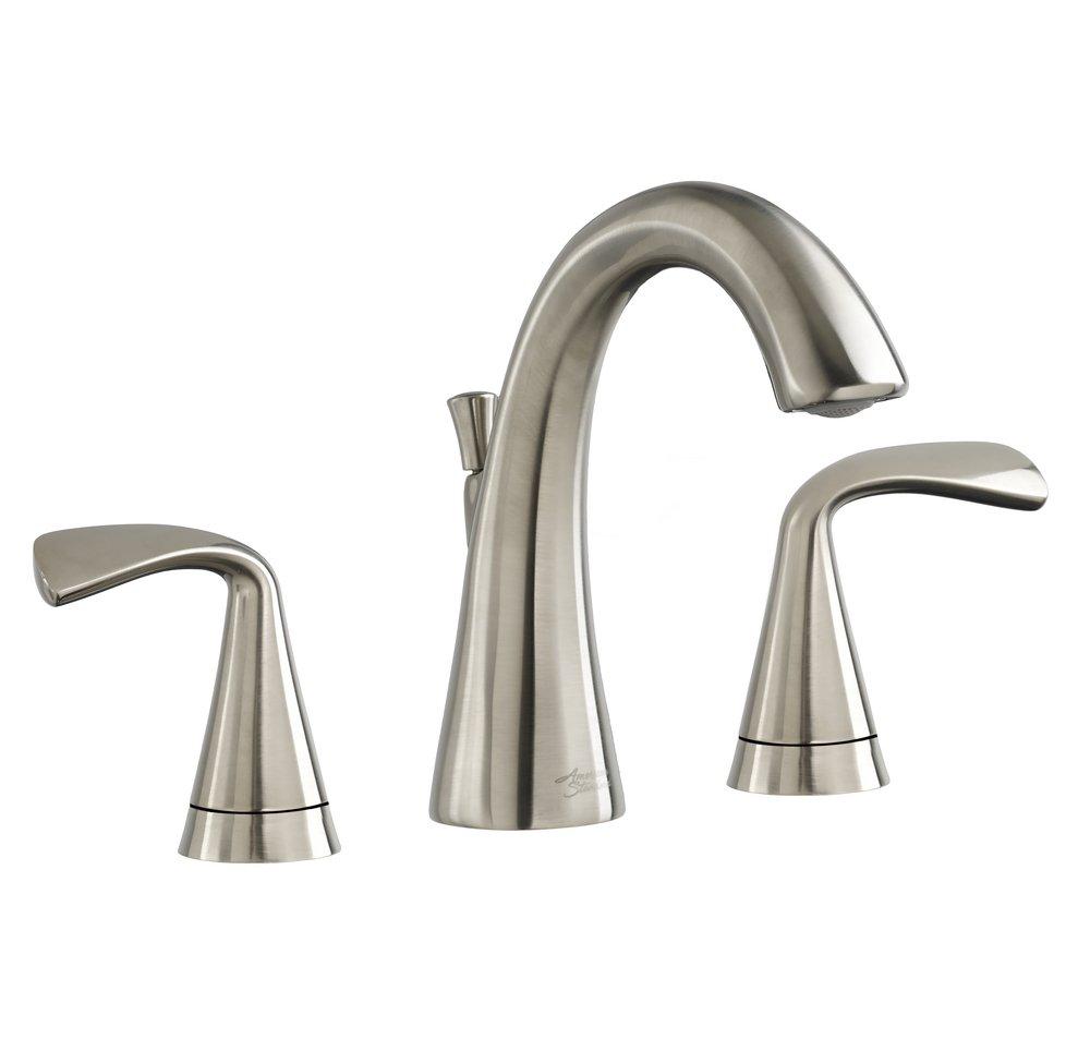American Standard Brushed Nickel Two Handle Widespread Bathroom Sink Faucet 