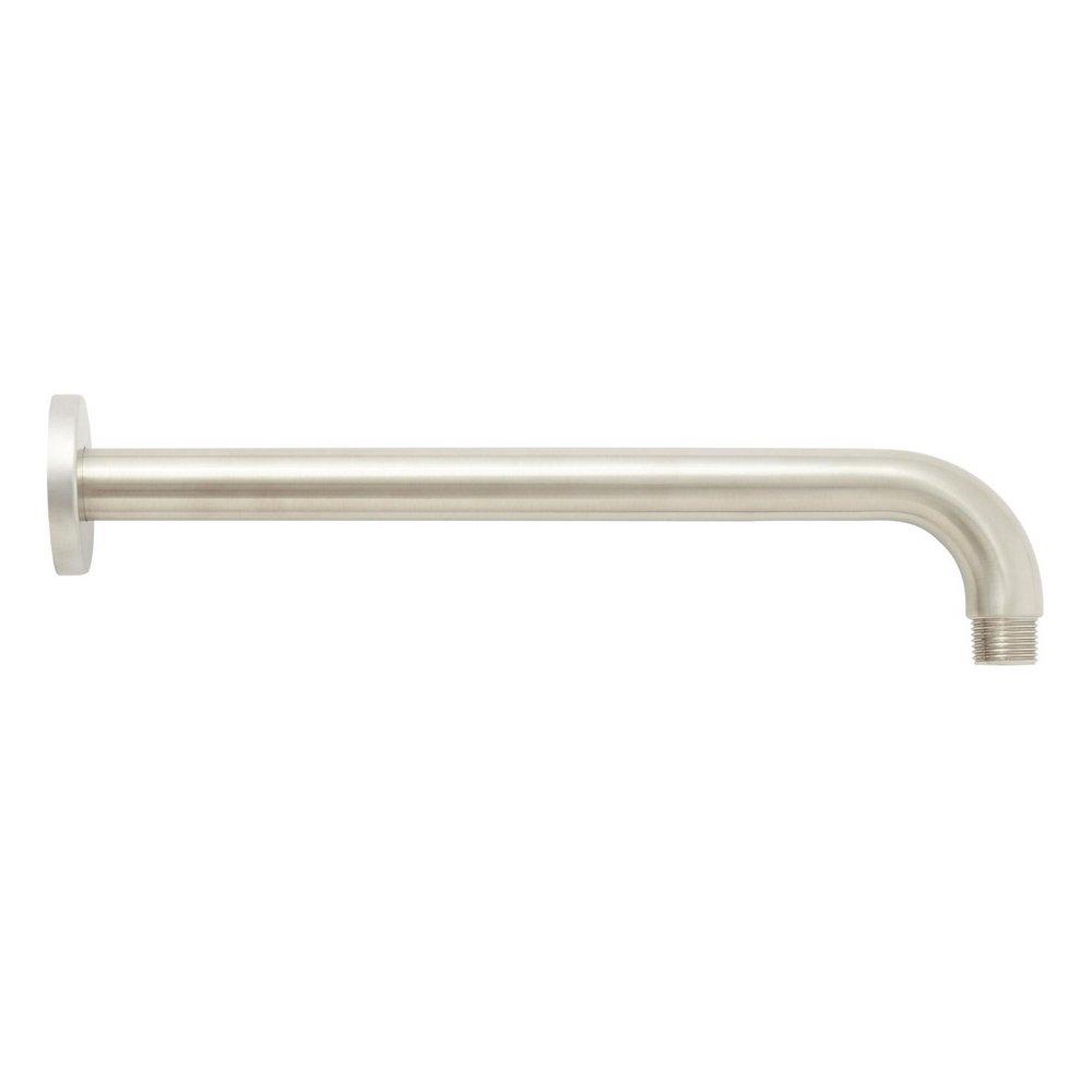 Signature Hardware Brushed Nickel 12 in. Wall Mount Shower Arm for Rainfall Shower with Flange 