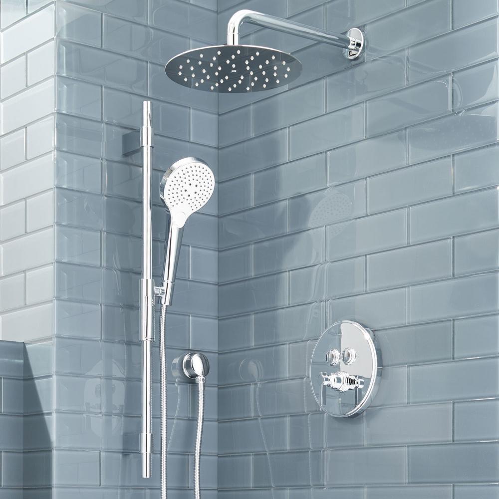 Signature Hardware Chrome 12 in. Wall Mount Shower Arm for Rainfall Shower with Flange 