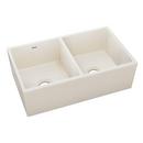 33 x 19-15/16 in. Fireclay Double Bowl Farmhouse Kitchen Sink in Biscuit