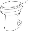 1.28 gpf Elongated ADA Floor Mount  Toilet Bowl in Biscuit