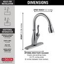 Delta Faucet Arctic Stainless Single Handle Pull Down Touch Activated Kitchen Faucet 