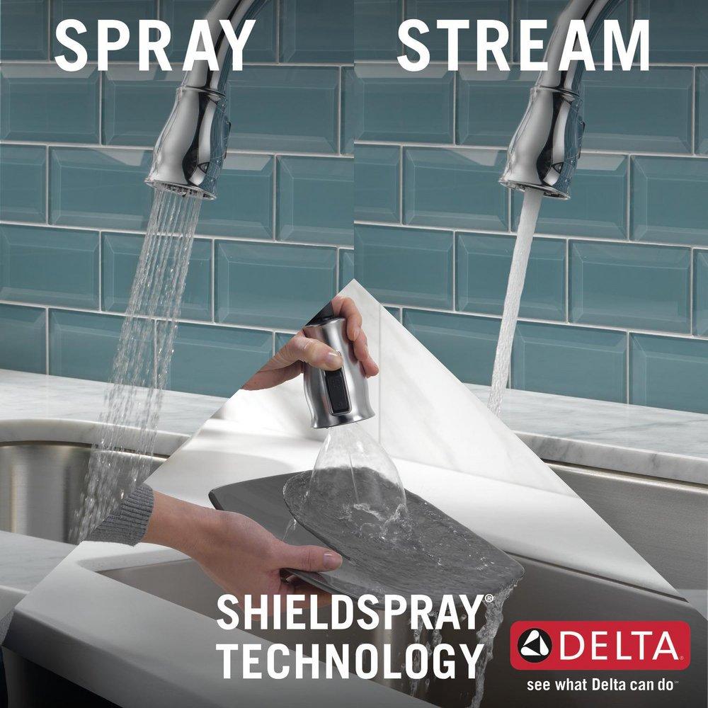 Delta Faucet Chrome Single Handle Pull Down Touch Activated Kitchen Faucet 