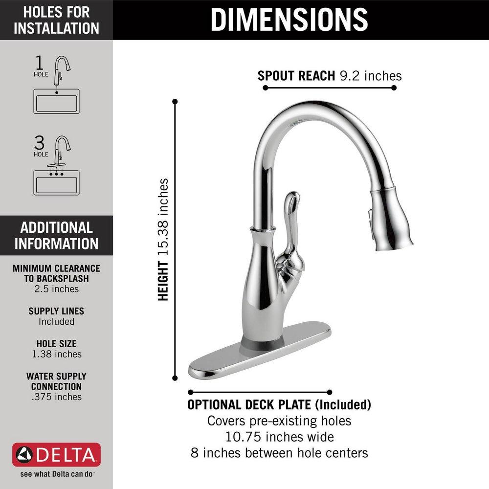 Delta Faucet Chrome Single Handle Pull Down Touch Activated Kitchen Faucet 