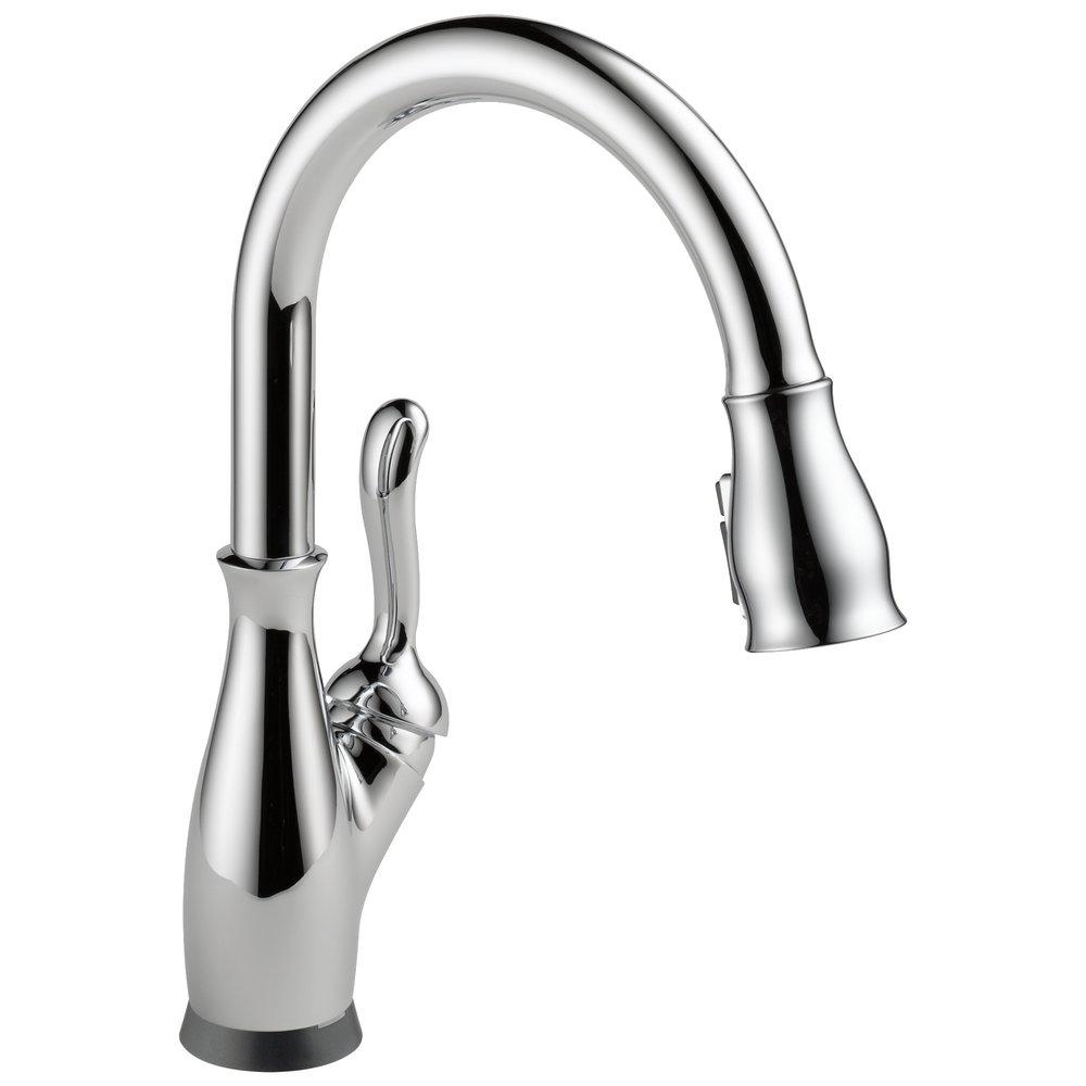 Delta Faucet Chrome Single Handle Pull Down Touch Activated Kitchen Faucet 
