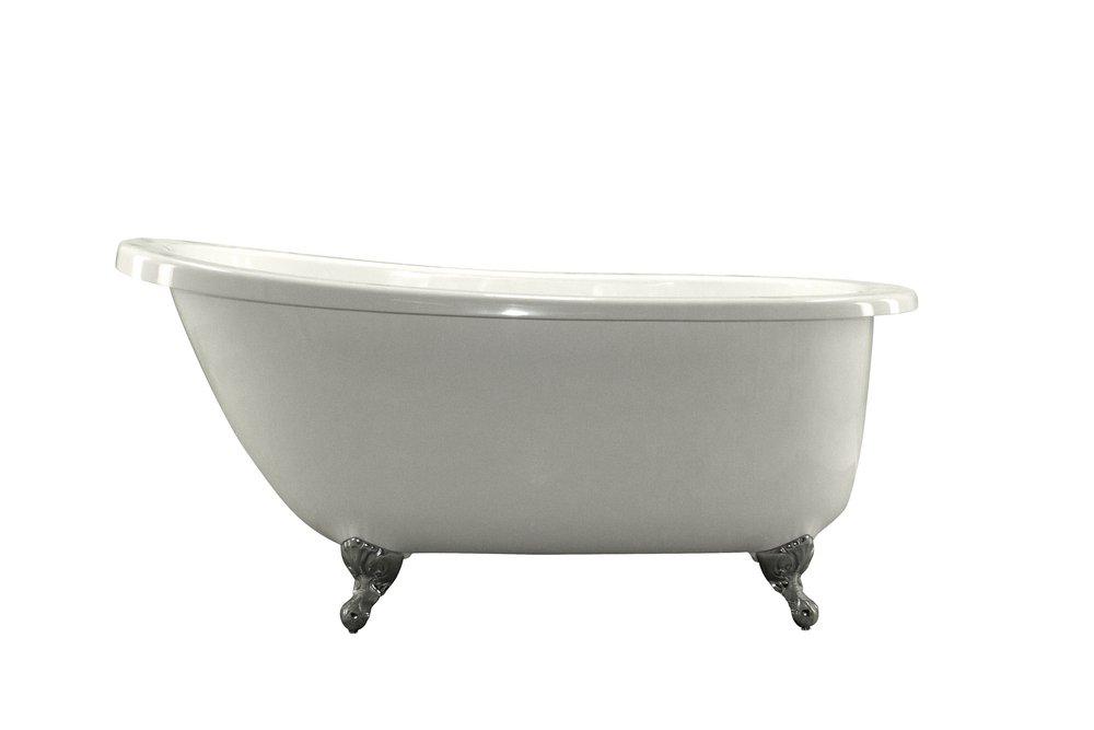 Hydro Systems White 65 x 36 in. Freestanding Oval Bathtub with Left Hand Drain and Sloped Deck 
