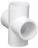 White Socket Straight Schedule 40 PVC Cross 