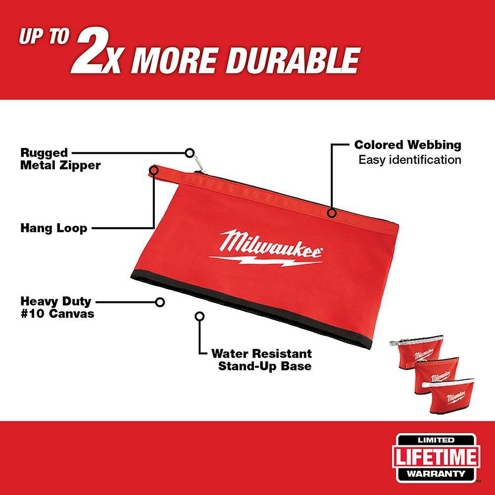 Milwaukee® Red Zipper Pouch 