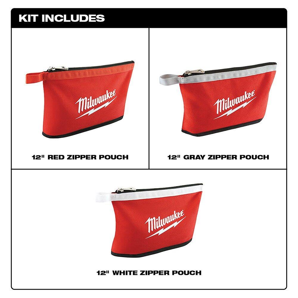 Milwaukee&reg; Red Zipper Pouch 