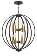 Hinkley Spanish Bronze 8-Light 60W Candelabra E-12 Base Chandelier 