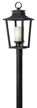 15W 1-Light LED Post Mount Lantern in Black
