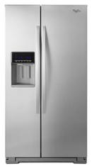 Whirlpool Monochromatic Stainless Steel 36 in. 25.6 cu. ft. Side-By-Side and Full Refrigerator 