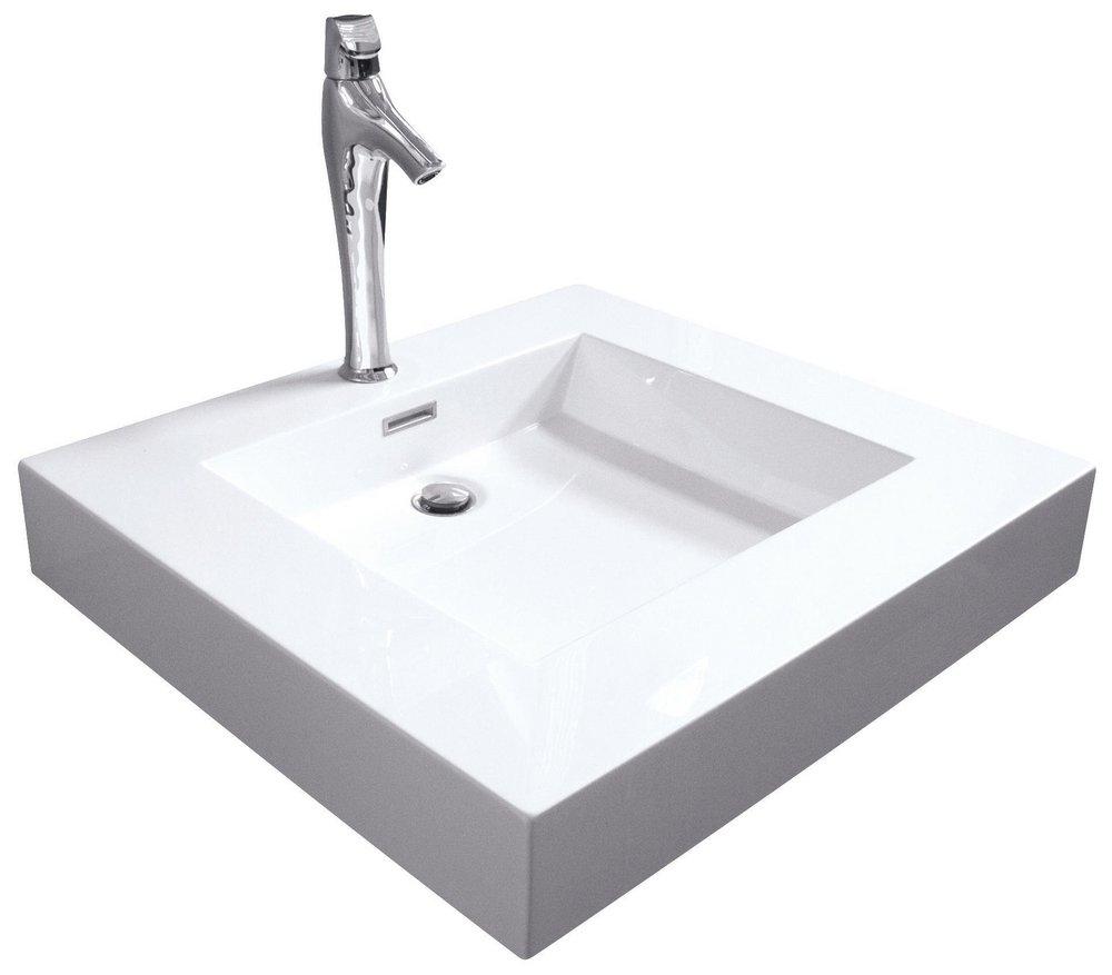 Hydro Systems White 1-Hole 1-Bowl Solid Surface Rectangular Lavatory Sink 