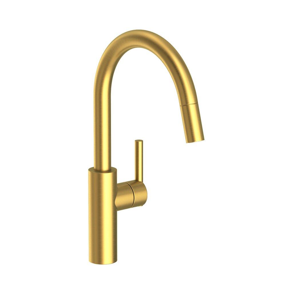 Newport Brass Satin Brass - PVD Single Handle Pull Down Kitchen Faucet 