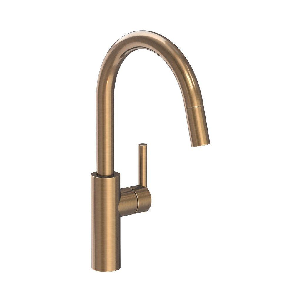 Newport Brass Antique Brass Single Handle Pull Down Kitchen Faucet 