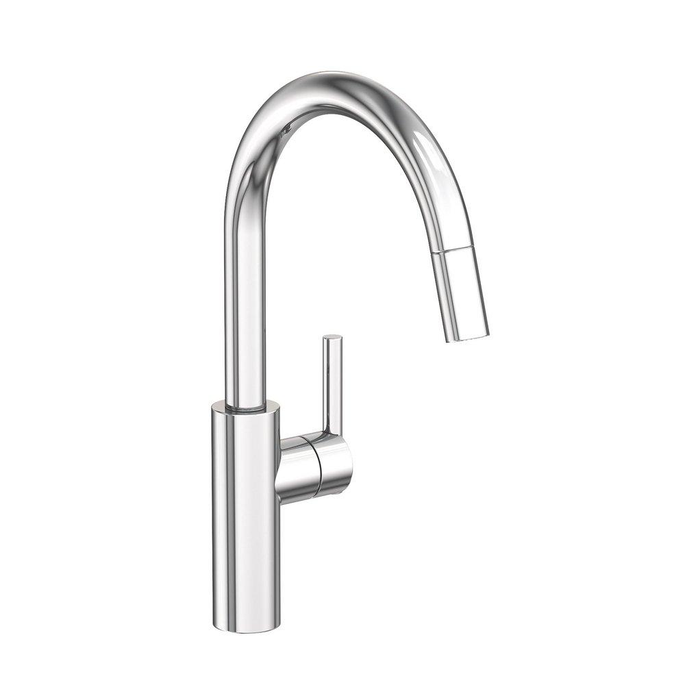 Newport Brass Polished Chrome Single Handle Pull Down Kitchen Faucet 