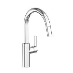 Single Handle Pull Down Kitchen Faucet in Polished Chrome