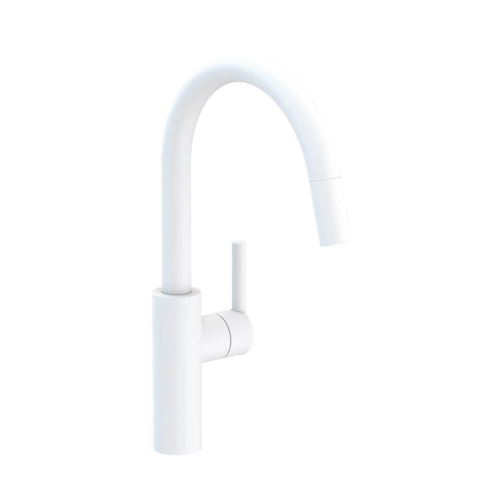 Newport Brass Matte White Single Handle Pull Down Kitchen Faucet 