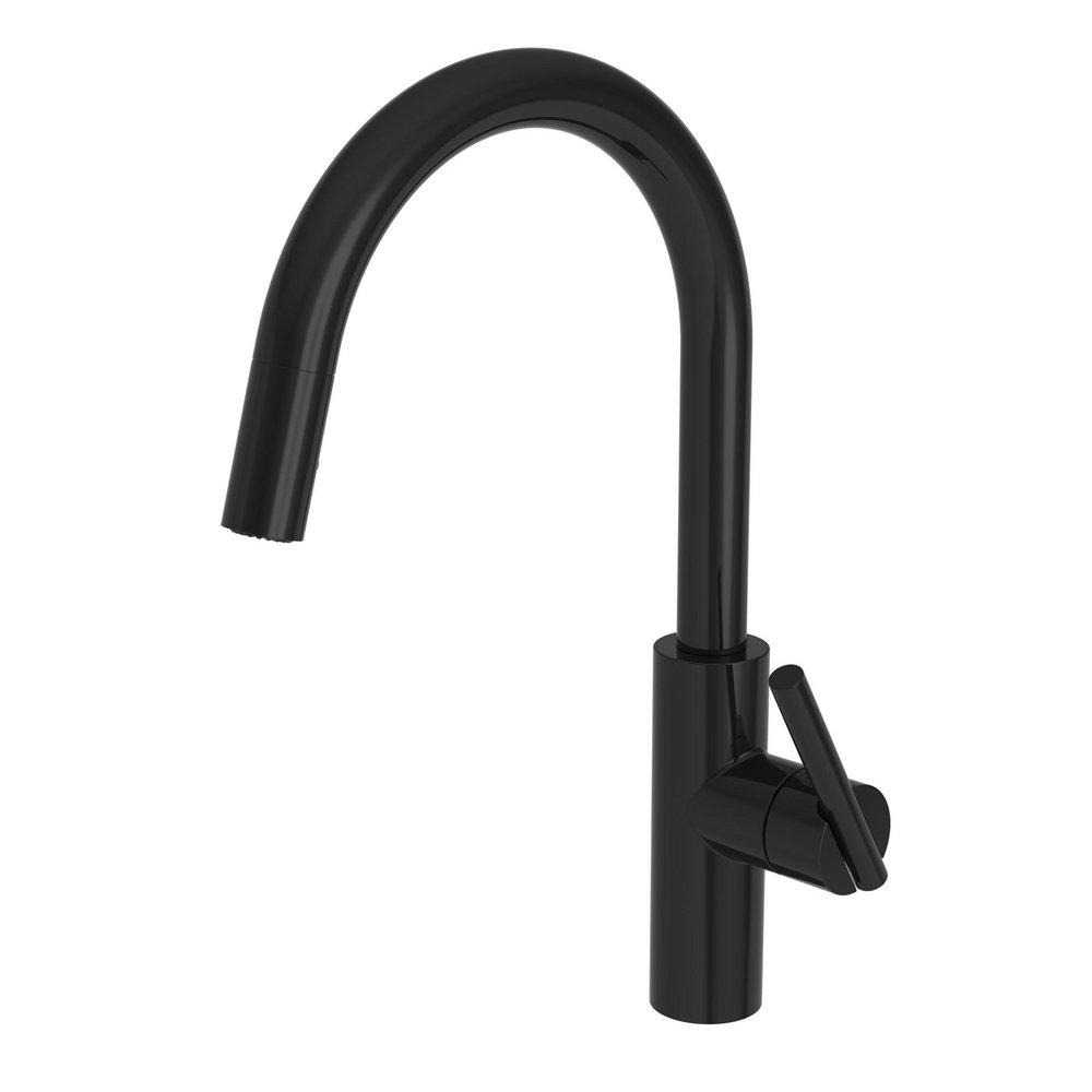 Newport Brass Gloss Black Single Handle Pull Down Kitchen Faucet 