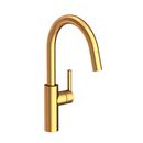 Single Handle Pull Down Kitchen Faucet in Satin Gold - PVD