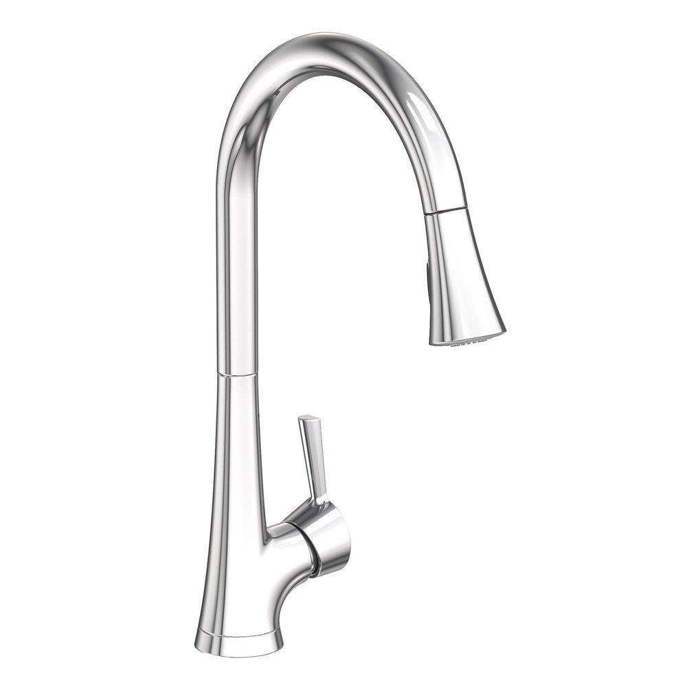 Newport Brass Polished Chrome Single Handle Pull Down Kitchen Faucet 