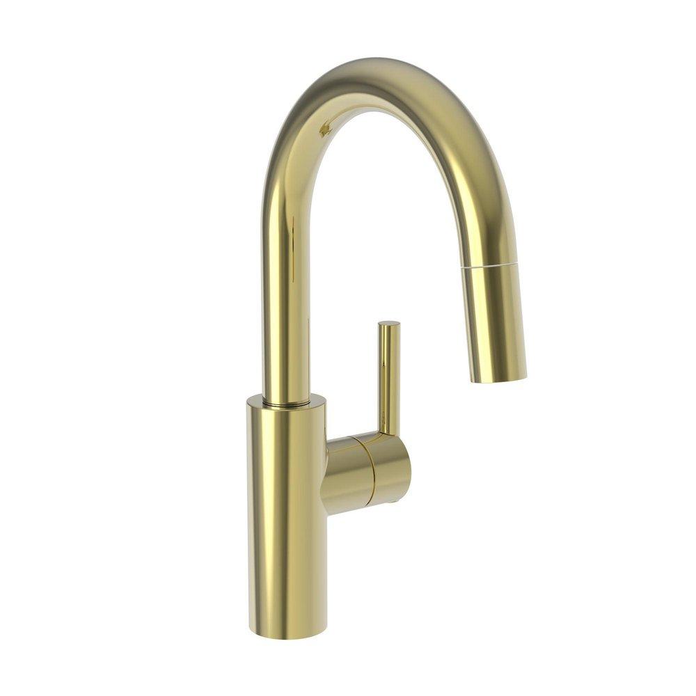 Newport Brass Uncoated Polished Brass Single Lever Handle Bar Faucet 