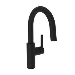 Single Handle Pull Down Bar Faucet in Flat Black