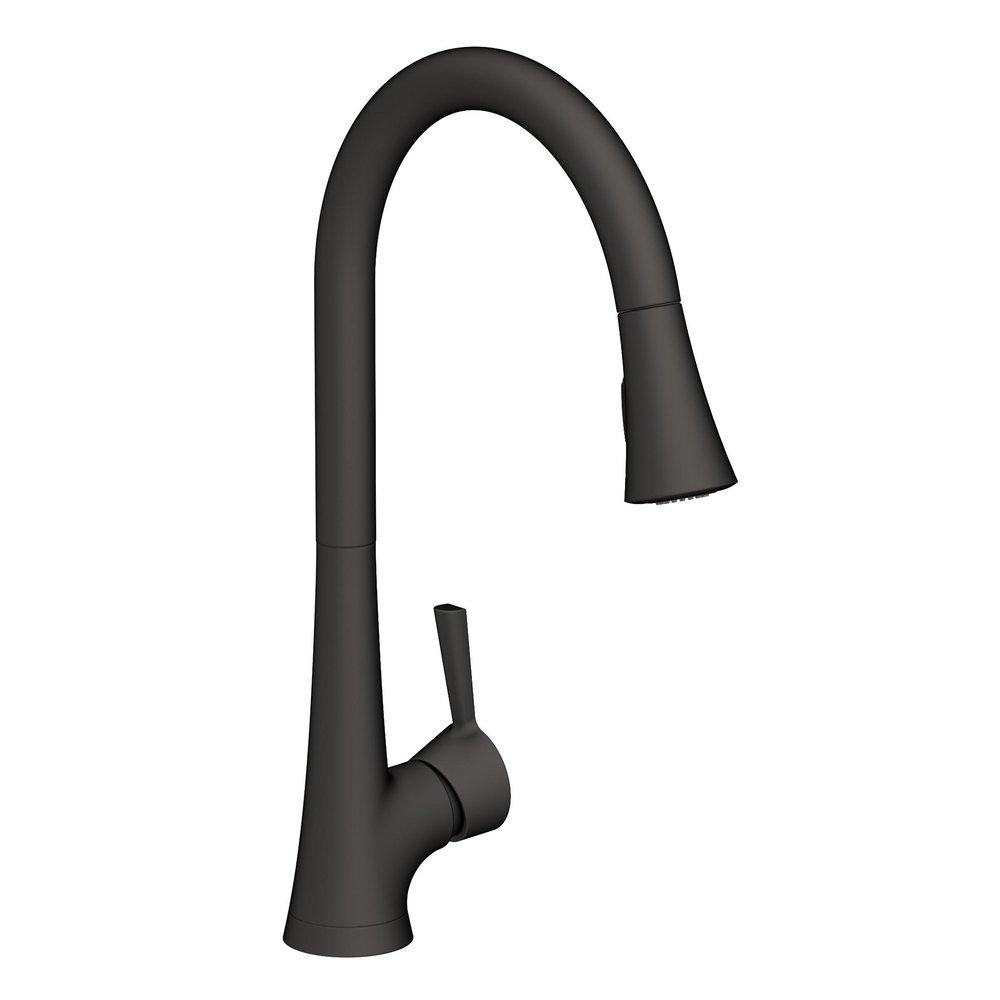 Newport Brass Flat Black Single Handle Pull Down Kitchen Faucet 