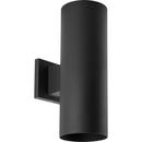 Progress Lighting Black 2-Light 17W LED Outdoor Wall Sconce with Metal Cylinder Shade 