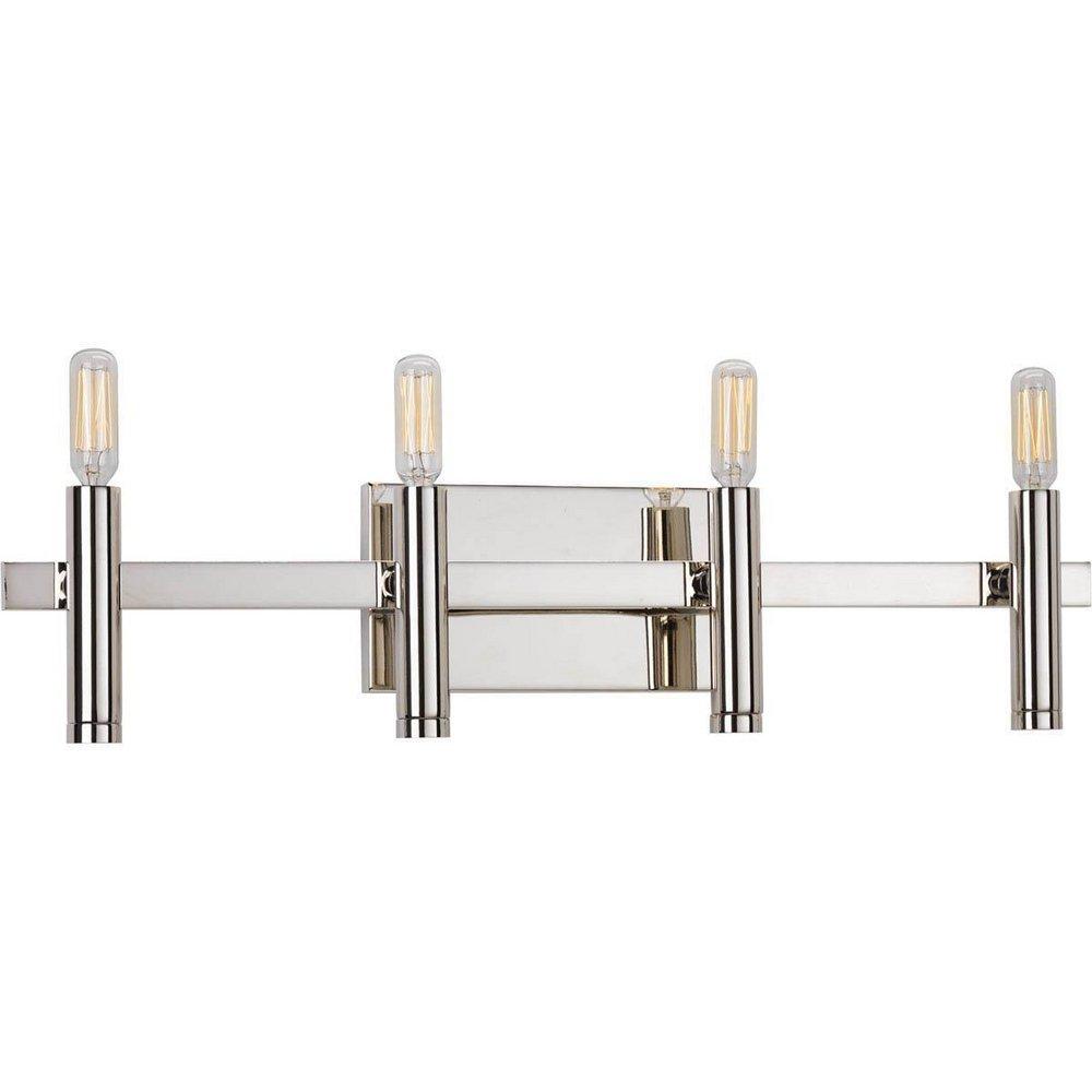 Progress Lighting Polished Nickel 60W 4-Light Candelabra E-12 Base Incandescent Bath Light 