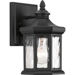 9-1/8 in. 100W 1-Light Outdoor Wall Lantern in Black
