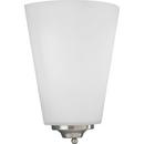 Progress Lighting Brushed Nickel 17W 1-Light Wall Sconce with Etched Opal Glass 