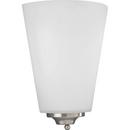 Progress Lighting Brushed Nickel 17W 1-Light Wall Sconce with Etched Opal Glass 