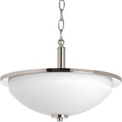 100W 2-Light Semi-Flush Mount Ceiling Fixture with Medium E-26 Base in Polished Nickel