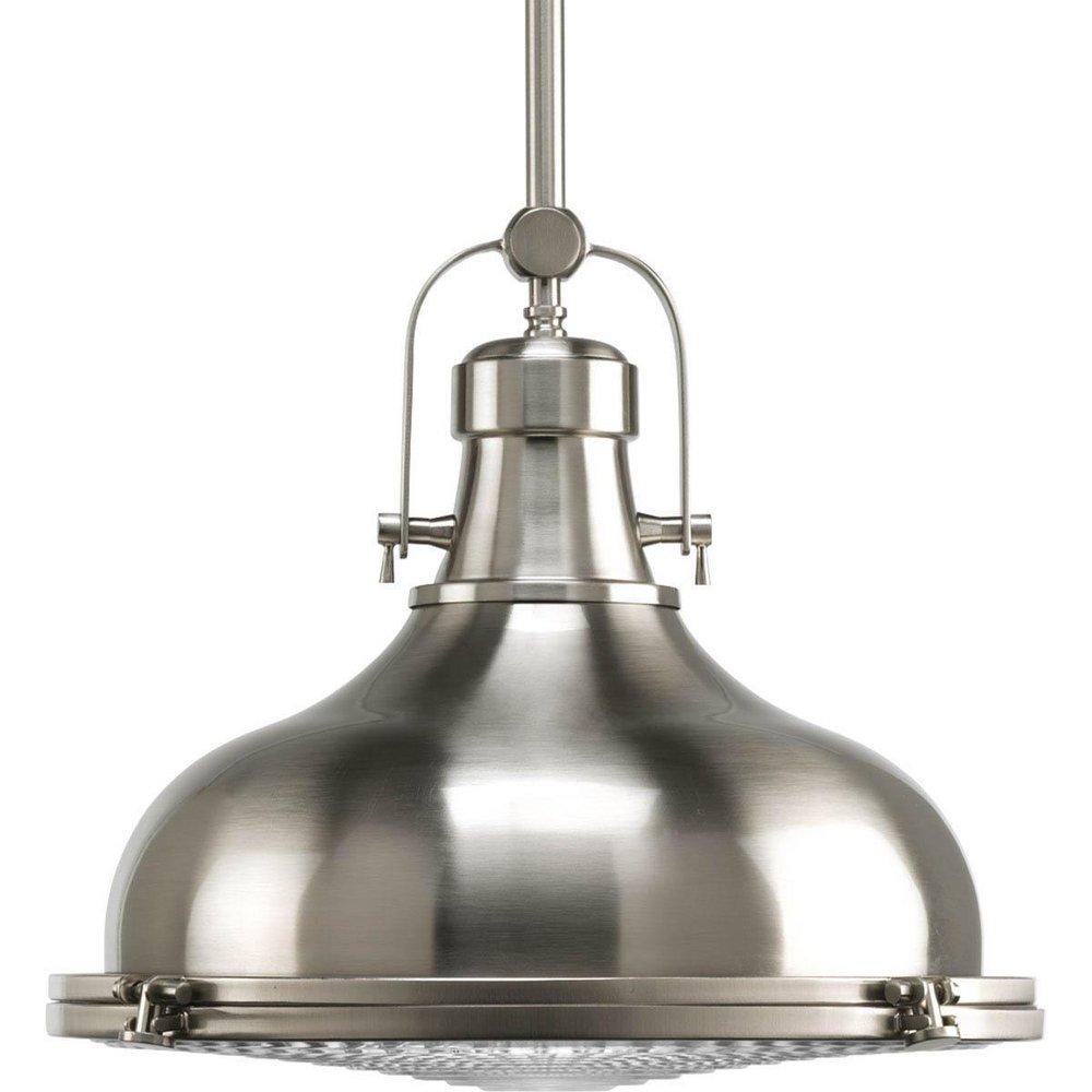 Progress Lighting Brushed Nickel 16 in. 17W 1-Light LED Pendant 