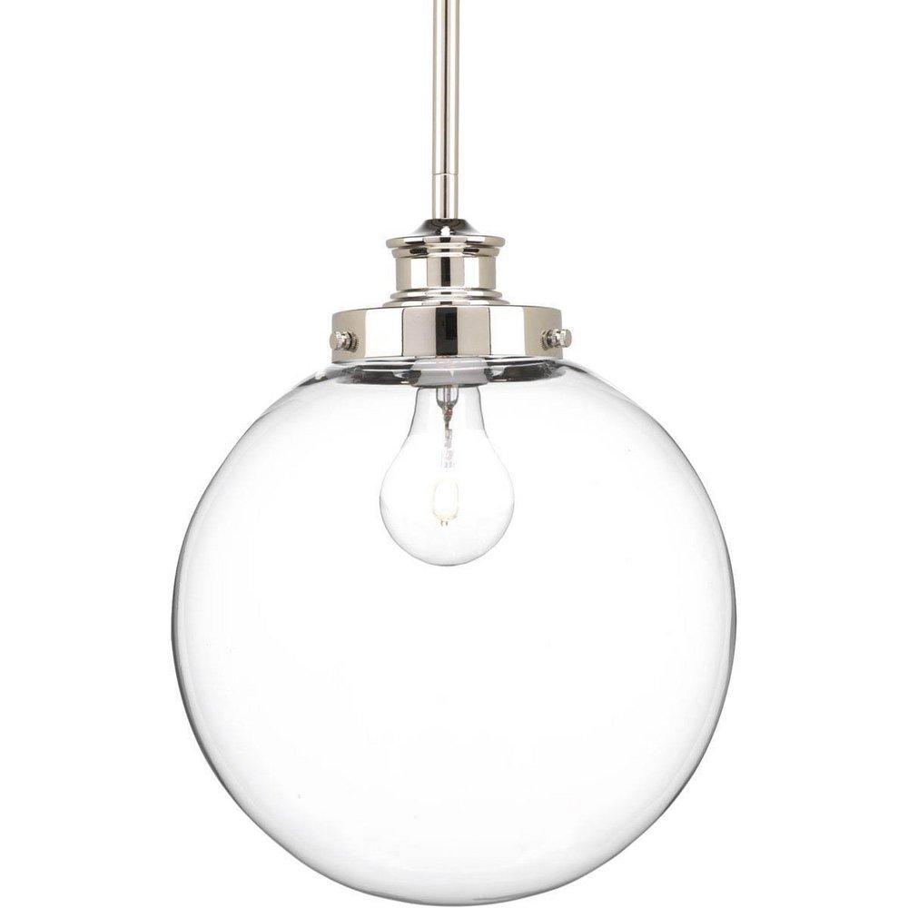 Progress Lighting Polished Nickel 1-Light Medium E-26 Base Pendant 
