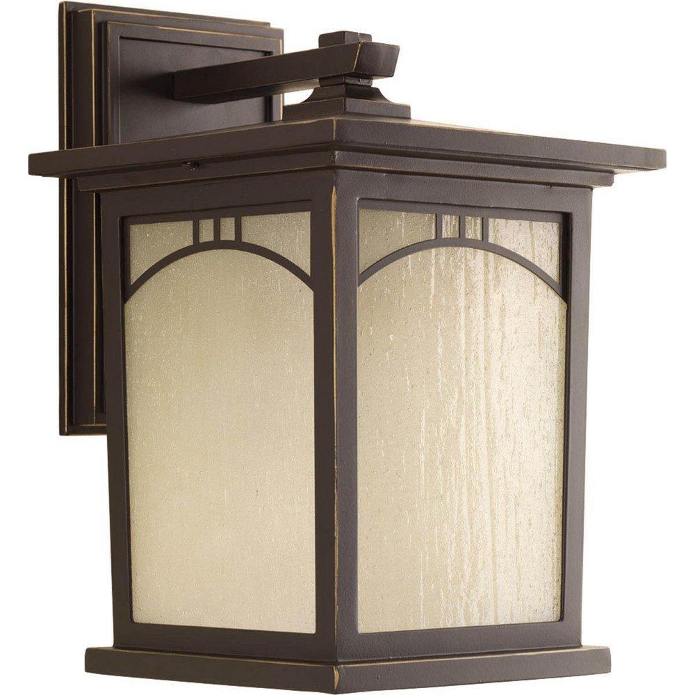 Progress Lighting Antique Bronze 12-3/16 in. 100W 1-Light Outdoor Wall Lantern 