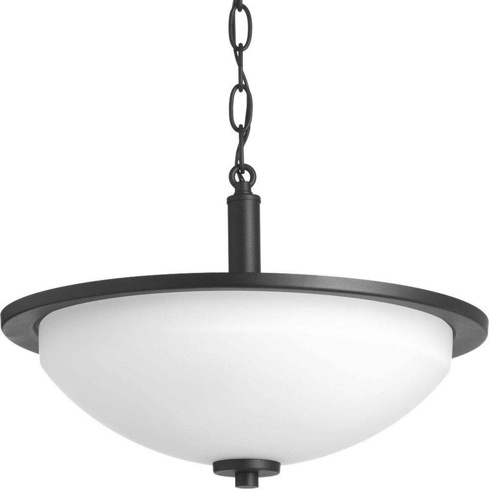 Progress Lighting Black 100W 2-Light Medium E-26 Base Incandescent Semi-Flushmount Ceiling Fixture 