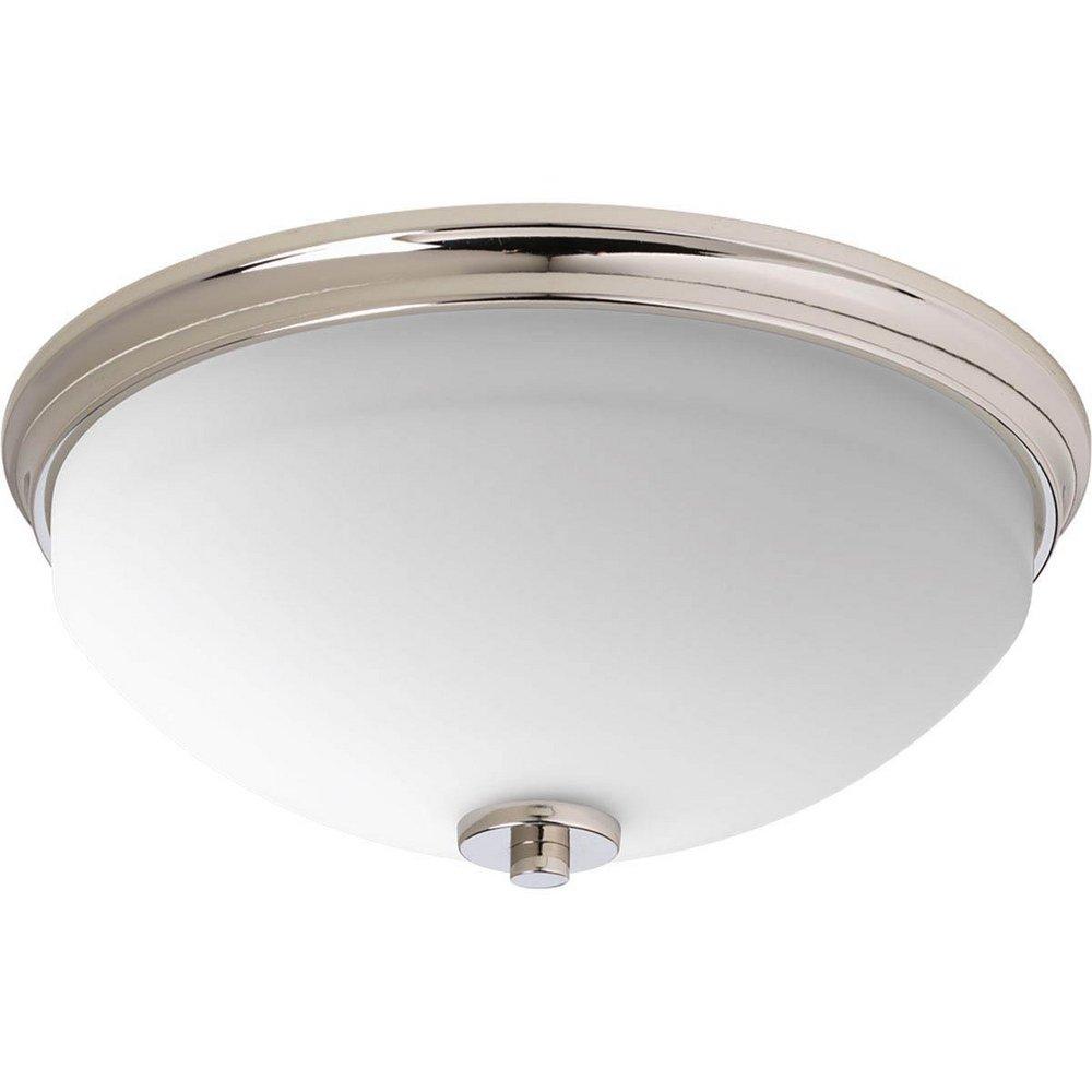Progress Lighting Polished Nickel 60W 2-Light Medium E-26 Base Incandescent Flushmount Ceiling Fixture 