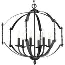 Progress Lighting Matte Black 23-5/8 in. 6-Light Chandelier 