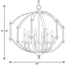 Progress Lighting Matte Black 23-5/8 in. 6-Light Chandelier 