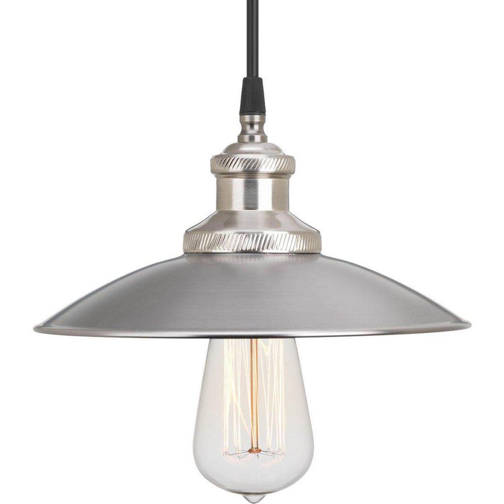 Progress Lighting Antique Nickel 1-Light Medium E-26 Base Mini Pendant 