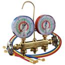 2-Valve Brass  R22/R404A/R410A Refrigerant Manifold with 3-1/8 in. Gauges and CCLE 60 in. Hose Set