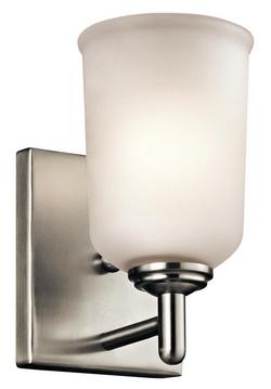 100W 1-Light Wall Sconce in Brushed Nickel