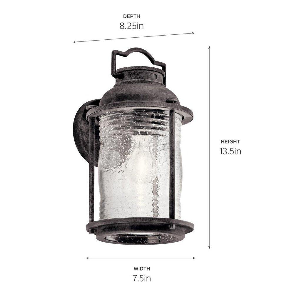 Kichler Lighting Weathered Zinc 1-Light Medium Outdoor Lantern 