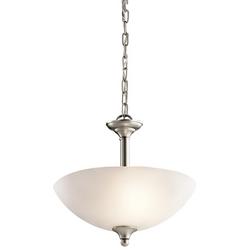 15 in. 100W 2-Light Medium Incandescent Ceiling Light in Brushed Nickel